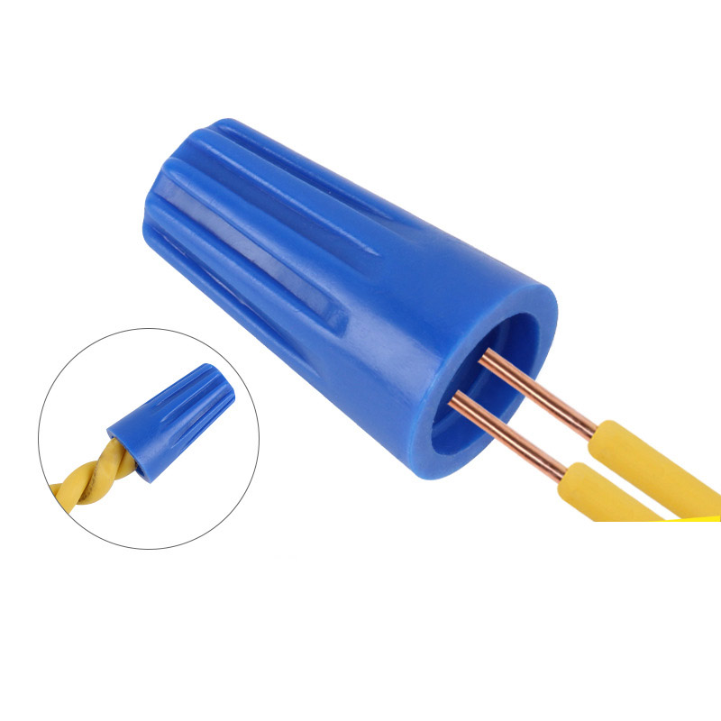 P2 Blue Spiral Spring Type Crimping Cap Terminal Wire Connector - 20PCS By Sales
